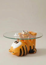 Garfield Figured Coffee Table - Decorative Coffee Table with Glass Table