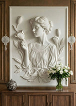 Neoclassical Rose and Tulip Motif Wall Art