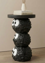 Black Feathered Monster Coffee Table - Three-Tier Design