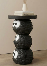 Black Feathered Monster Coffee Table - Three-Tier Design