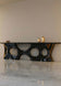 Organic Form Black Marble Patterned Console