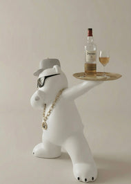 Bear Waiter With Hat Side Table