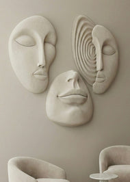 Surrealist Faces 3-Piece Wall Panel