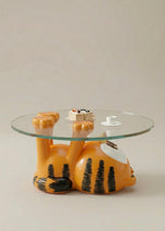 Garfield Figured Coffee Table - Decorative Coffee Table with Glass Table