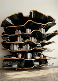 Luxury Flower Design Wall Bookcase
