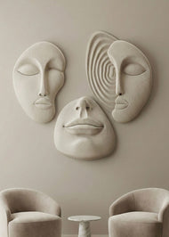 Surrealist Faces 3-Piece Wall Panel