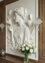 Neoclassical Rose and Tulip Motif Wall Art