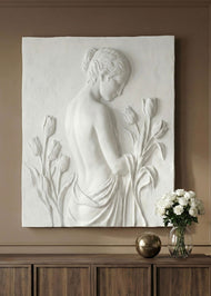 White Marble Effect Women's Relief