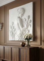 White Marble Effect Women's Relief