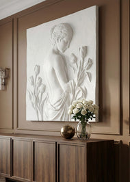 White Marble Effect Women's Relief