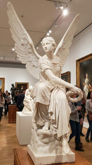 Sitting Angel of Victory Ancient Period Style Large Size Sculpture