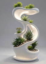 Modern Abstract Plant Stand Sculpture
