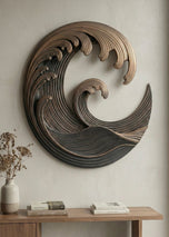 Layered Tsunami 3D Wall Art – Modern Ocean-Inspired Decorative Piece