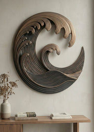 Layered Tsunami 3D Wall Art – Modern Ocean-Inspired Decorative Piece