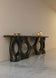 Organic Form Black Marble Patterned Console