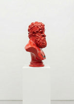 Ancient Greek God Bust - Red Decorative Sculpture