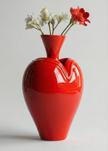 Heart Vase Full of Love Red – Romantic Decorative Flower Vase