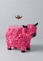 Decorative Bull Figured Glass Coffee Table