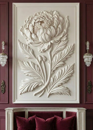 White Peony: Classic Wall Relief